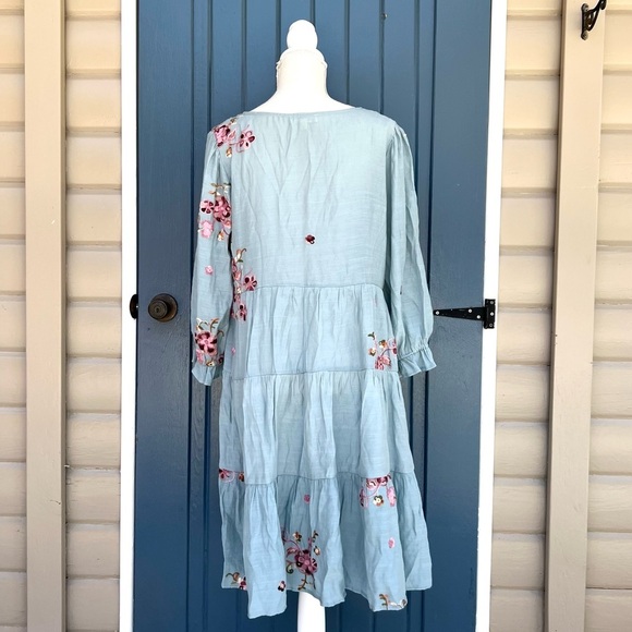 Hope Springs Floral Embroidered Dress Women Size L - Picture 3 of 8